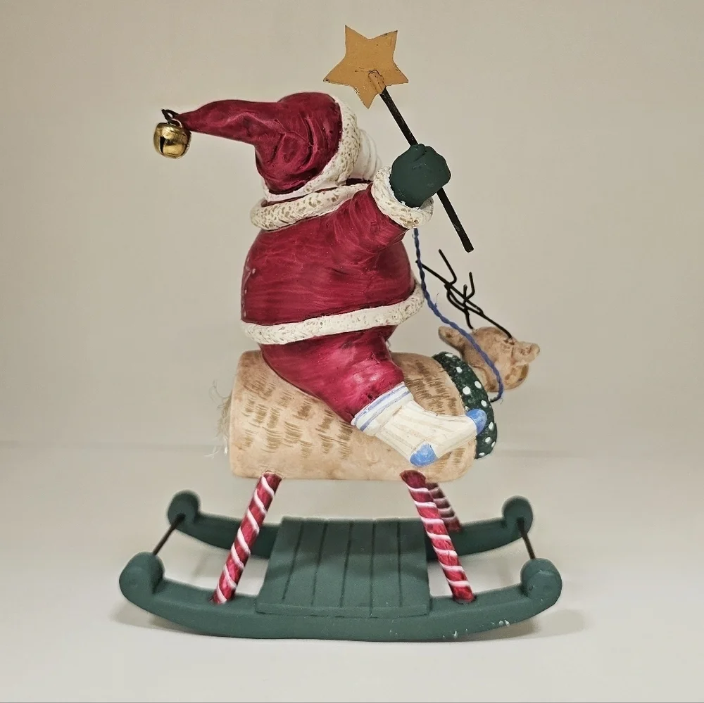 Vintage Festive Santa on Rudolph the Rocking Reindeer